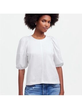 Madewell white Puff-Sleeve Tee S